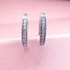 Orecchini a cerchio con cuore pieno di diamanti CZ per Pandora Set di orecchini di design da sposa in argento sterling 925 per donne Regalo fidanzata Orecchini d'amore con scatola originale