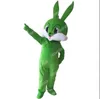 Супер симпатичный зеленый кролик талисман костюмы Хэллоуин Мультфильс Костюм Костюм Роспродаж открытый наряд для вечеринок унисекс Рекламная рекламная одежда