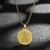 Pendant Necklaces Round Stainless Steel Guanyin Buddha Charming Men's Necklace Fashion Religious Buddhist Accessorie Jewelry Gift Dropship