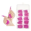 Falsas Nails 100 unids Color Sólido Puntas de Uñas Falsas Cubierta Completa Esculpida Prensa Colorida para Extensión de Gel Gotas de Agua