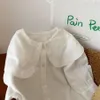 Kinderen shirts herten Jonmi lente Koreaanse stijl baby borduurhemd vaste top peuter kinderen katoenen gegolfd shirt 230403