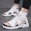 GAI CYYTL Mens Sandals Summer Fashion Leather High-top Platform Show Male Slippers Ankle Beach Shoes Outdoor Sport Flat 230403