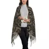 Scarves Gold Bohemian Art Paisley Gradient Beige And Brown Tassel Scarf Women Soft Shawls Wraps Ladies Winter Fall