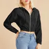 Réservoirs pour femmes Femmes Casual Solide Corduroy Zip-Up Poche Chemise Sweat À Capuche Veste Courte Y2k Tops Mignon Débardeur De Luxe