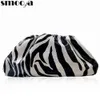 الأكياس المسائية Smooza Fashion Day Clutch Bag Bag Zebra Holographic Clip Base Bag Women Plateed Plates و Handbags Designer 230403