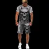 Herren Trainingsanzüge Punk Skull 3D-gedrucktes Oversize-T-Shirt Shorts Sets Sportswear Trainingsanzug Gothic Graphic T-Shirt Tops Sommerkleidung Anzug 230403