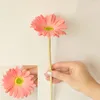 Dekorativa blommor konstgjorda blomma pu gerbera tusenskönor solros lång gren vas för heminredning bröllop blommor arrangemang