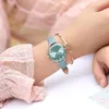 Armbandsur Lady Women's Watch Japan Quartz Elegant Cutting Fashion Simple Hours Armband Real Leather Clock Girl's Birthday Present