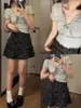 Skirts Summer French Style Sweet And Cute Girl Strap Slim Fit Top Floral Skirt