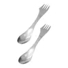 Set sets 2 pc's reiss zilverwerk metalen sporks camping flatware bestek picknick tafelkleed vork lepel