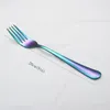 Dinnerware Sets 6 Piece Stainless Steel Kitchen Flatware Modern Dessert Forks Service For Colorful Dining Set Table And 4 Chairs Round