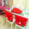 Dekoracje świąteczne 1 PCS Santa Claus Red Hat Sets nietkane krzesło z płatki śniegu pokrowce kolacja świąteczna czapka domowa pokój wewnętrzny decaor 5zhh163