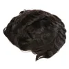 Ультра тонкая кожа базовая базовая парика Men's Toupees v Loop седые волосы парик