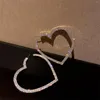 Kolczyki obręcze 1 para Big Heart Drop Dangle Crystal Biżuteria Weddna impreza