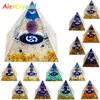 Estatuetas decorativas constelação presente energia resina pirâmide ametista cura árvore de cristal natural reiki chakra gerador orgonite quarto