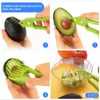 3 in 1 affettatrice per avocado strumento per verdure multifunzione taglierina per frutta coltello coltello in plastica pelapatate separatore burro di karitè gadget da cucina