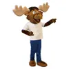 Halloween Friendly Moose Mascot Costume Cartoon Character Outfits Suit Adults Size Outfit Birthday Christmas Carnival Fancy Dress For Men Women