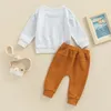 Kläderuppsättningar Ruewey Pant Set Baby Boy Clothes Fall Spädbarn och botten Set för barn Brev Lång ärmdräkt Babygrupper Kläder 231102