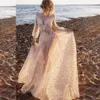 Vestidos de Novia de encaje Floral, Vestidos de novia de manga larga con ilusión, apliques Vintage, Vestidos de novia Dovias Boda sin espalda