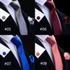 Fliegen RBOCOTT Krawatte Einstecktuch Manschettenknopf-Set Rotes einfarbiges Krawattenset für Männer Hochzeit Herren einfarbige Krawatte Einstecktuch Gold Orange Krawatten 8 cm 231102