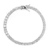 Gioielleria Hip Hop raffinata Bracciale tennis placcato oro bianco ghiacciato Catena da tennis a grappolo di diamanti Vvs Moissanite in argento sterling 925