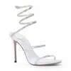 Спираль 54CD2 Ladies Fashion Personality Strap Sandals Designer Designer Женские высокие каблуки 10 см 230403