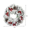 Decorative Flowers 1PC Red Christmas Wreath For Front Door Gold Window Wall Decorations 2023 Garland Ornament Guirnalda Navidad