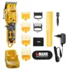 Hårtrimmer Wmark NG411 Transparent stil Yellow Base Professional laddningsbar Clipper Cord Cordless med kilblad 231102