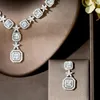 Necklace Earrings Set Fashion Shiny African White Cubic Zirconia Bridal Jewelry For Women Wedding Evening Party Dress Accessories N-1833