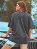 レディースTシャツサンフランシスコレターグラフィックドロップショルダーロングラインTシャツ柔らかい通気性短袖夏クールな女性ティートップ230331