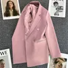 Damespakken Blazers Dames Casual Blazer Double Breasted Suit jas Koreaanse versie Pure Color Loose Mode Suit jas Simple Office Ladies Tops 230403