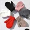 Mitaines pour enfants Gants de bébé chauds en peluche enfants filles solides épaissir enfants garçon gant fourrure doux cadeau de Noël 6 couleurs Dw6097 Drop Otqmg