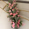 装飾的な花人工花壁泡ベースロードリーディングユーカリシルクウェディングアレンジメント装飾ステージレイアウトリース1m