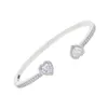 Braccialetto 2023 Iced Out Bling Bracciale con ciondolo a cuore aperto Oro Argento Colore AAA CZ Cuori per le donne Gioielli di lusso 231102