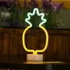 Night Lights Pine Flamingo Night Light Xmas Party Wedding Decoration Night Light Home Gift Unicorn Lamp USB LED Rainbow Neon Sign Light P230331