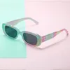 Солнцезащитные очки с цветочным узором, маленькие квадратные красочные женские модные женские очки UV400 с металлическими петлями