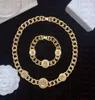 Fashion Designer Necklaces V Pendant Banshee Head 18K Gold Plated Bracelets Earrings Rings Birthday Festive Engagement Gifts V126015781