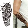 Tillfälliga tatueringar GUD CROSS LION TILLAGA Tatueringar för män Kvinnor Realistiska kompass Lejon falska tatoos underarm Jesus Kristus lår tatuering klistermärke z0403