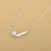 Pendant Necklaces Geometric Silver Color Double Pin Pearl Jewelry For Women Collar