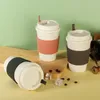 Wheat straw portable coffee cup leak-proof and scalder-proof milk cup Insulated accompanying water cup for student outdoor office