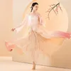 Stage Wear Classical Dance Skirt Women Folk Ballet Practice 720 Degrees Gradient One-piece Lace-up Wrap Performance Costume