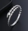 Love Bangle Serpent Designer Bracelet Bijoux Designer Diamants Force élastique Platage d'or épais ou ouverture Haute Version Bone Womans Bracelets Gift7027693