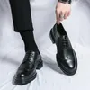 Scarpe eleganti da uomo nere formali marroni da lavoro derby punta tonda stringate taglia da uomo 38-45