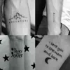 Временные татуировки 56 листов водонепроницаемые временные татуировки наклейка черный дьявол не спит английские буквы тату