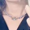 Desginer Viviene Westwoods Empress Dowager Vivian's New Blue Saturn Necklace Bracelet Women's Classic Planet Pearl Collar Chain High Edition