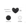 Stud Jewelrypalace Love Heart äkta svart spinel 925 Sterling Silver Studörhängen för kvinnor Fashion Statement Gemstone Earrings 230403