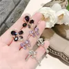 Kolczyki Dangle Koreańskie biżuterię projektowanie biżuterii Sensa przesadzony Purple Crystal Drop Temperament Wysoka wróżka dla kobiet