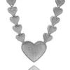 Pendanthalsband Uwin Bubble Heart Necklace med Center Cubic Zirconia Micropave ansluten till End Charm smycken Kvinnor Tillbehör Gåvor 231102