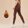 Leggings pour femmes Essayez de BN Winter Warm Fitness Yoga Pantalon Nylon Taille haute Poche Soft Elastic Entraînement Courir Sexy Gym Vêtements