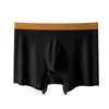 Underbyxor högkvalitativa underkläder män boxare shorts antibakteriell sömlös manlig pantie is silk undies sexig 3d påse boxershorts